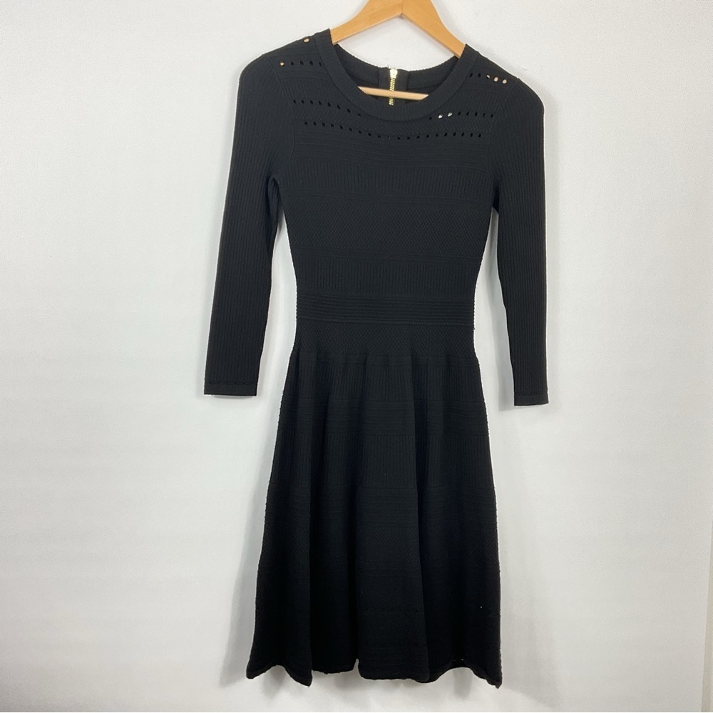Eliza J‎ Black Fit & Flare Sweater Dress Size XS
